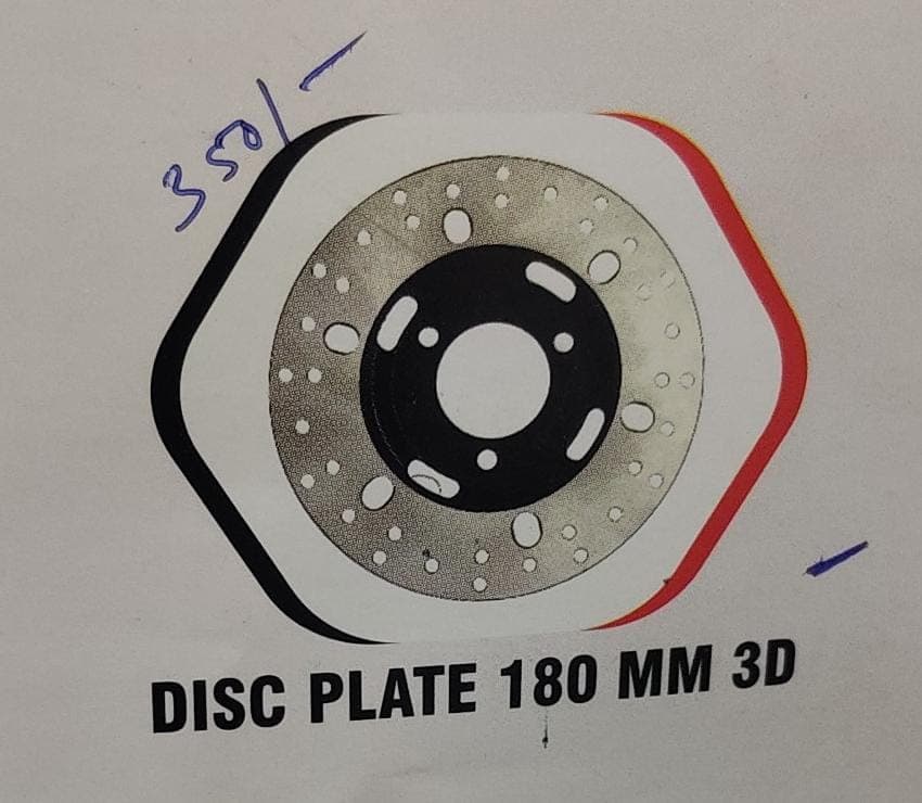Disc plate 180mm (Rear,Vespa,3d) image 3